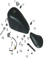 Heist Bobber Fuel Tank and Seat OEM Parts