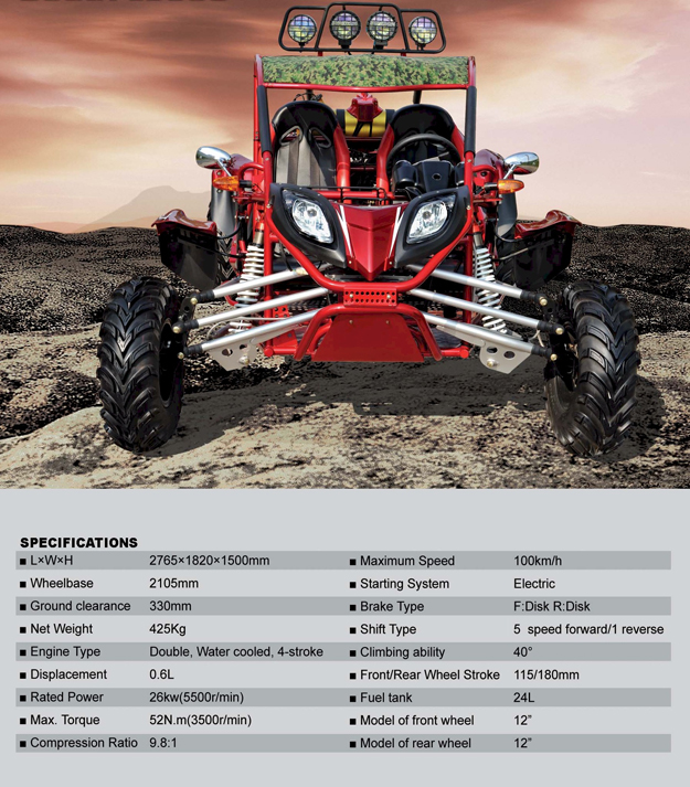 Chery Bomb 600 2X4 Dune Buggy