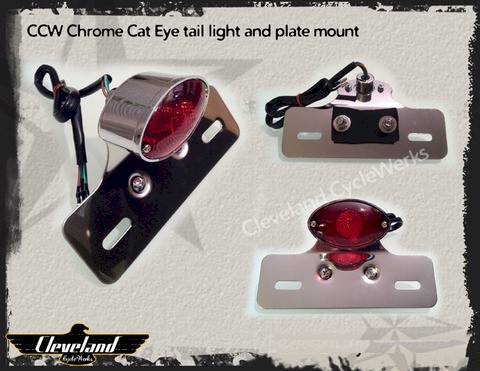 Heist Bobber Cat Eye Tail Light / License Plate Mount