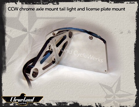 Heist Bobber LED Axle Mount Chrome Tail Light License Plate Mount