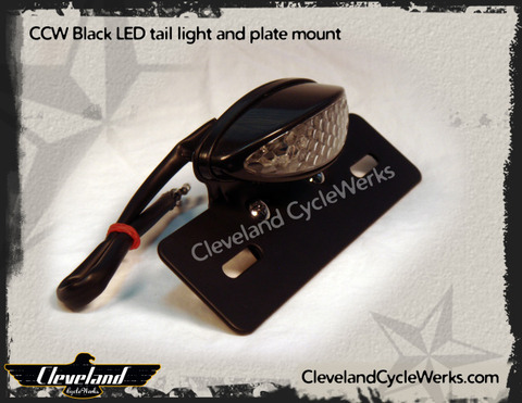Heist Bobber LED Fender Mount Black Tail Light with lic plate mount