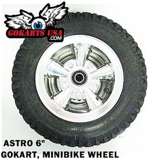 Astro Aluminum Wheel Assembly, 6 inch gokart minibike