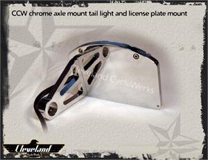 Heist Bobber LED Axle Mount Chrome Tail Light License Plate Mount