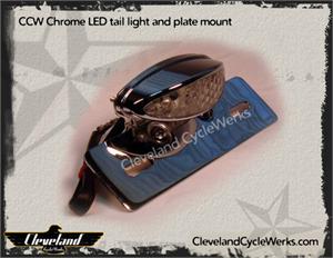 Heist Bobber Fender Mount Tail Light CHROME with license plate mount