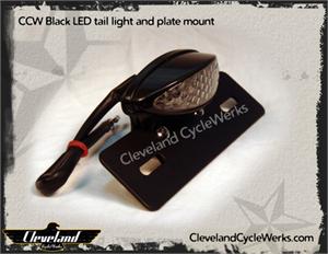Heist Bobber LED Fender Mount Black Tail Light with lic plate mount